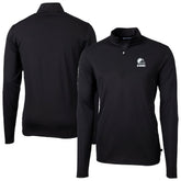 Cleveland Browns Cutter & Buck Big & Tall Virtue Eco Pique Recycled Quarter-Zip Pullover Top Black | NFL