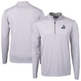 Cleveland Browns Cutter & Buck Big & Tall Virtue Eco Pique Micro Stripe Recycled Quarter-Zip Pullover Top Gray | NFL