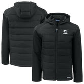 Cleveland Browns Cutter & Buck Big & Tall Evoke Hybrid Eco Softshell Recycled Full-Zip Hooded Jacket Black | NFL