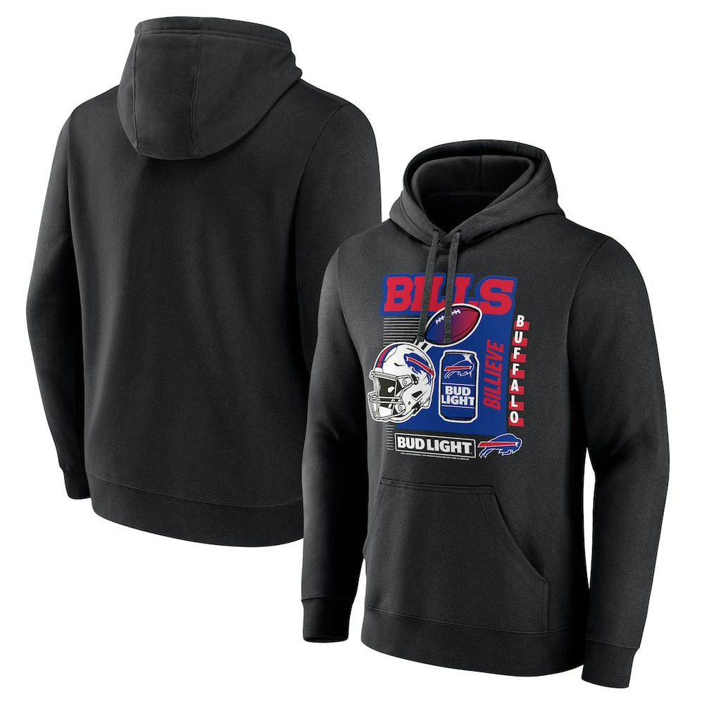 Buffalo Bills Bud Light Pullover Hoodie Black | NFL
