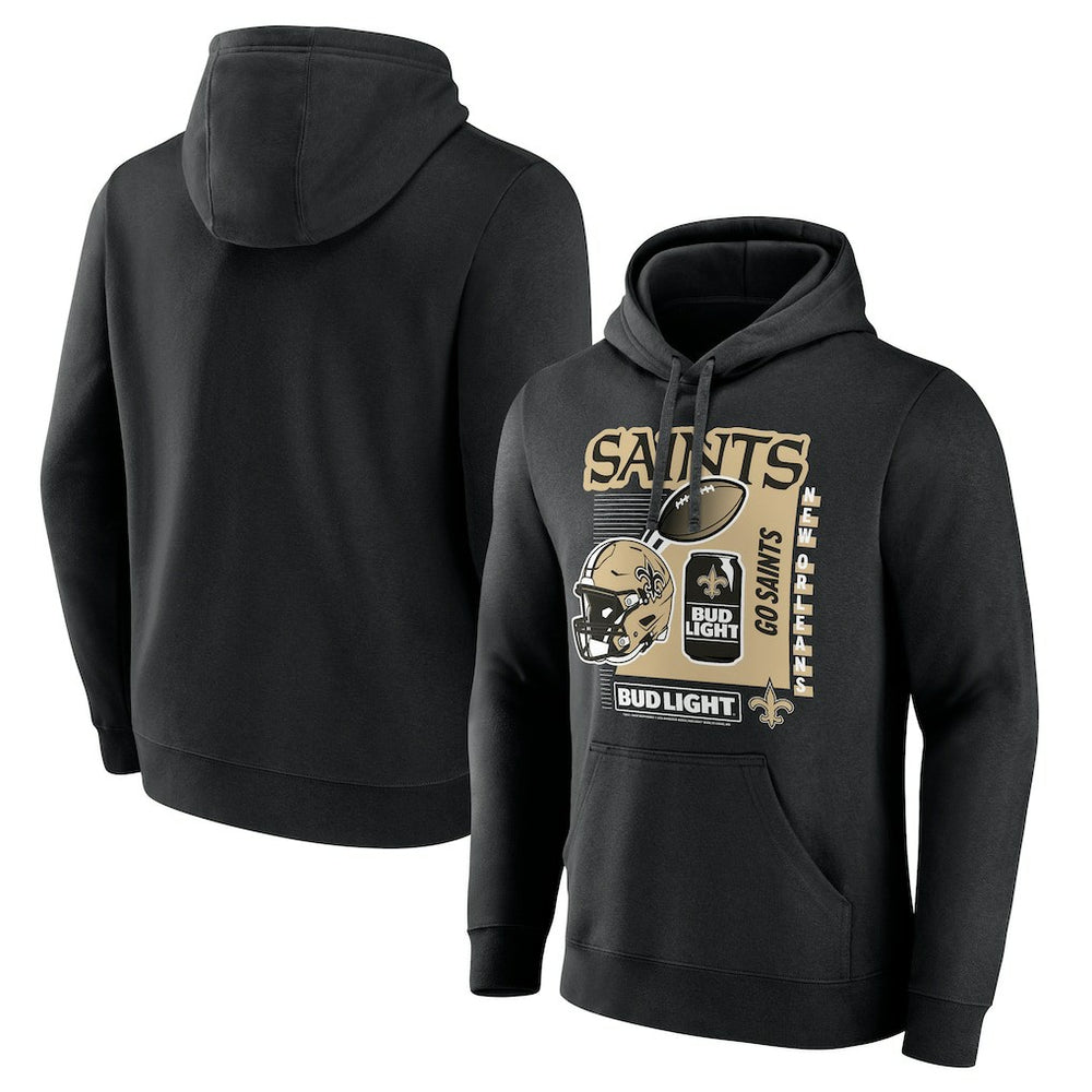 New Orleans Saints Bud Light Pullover Hoodie Black | NFL