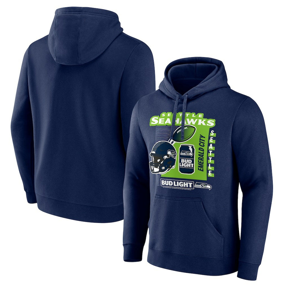 Seattle Seahawks Bud Light Pullover Hoodie Navy | NFL