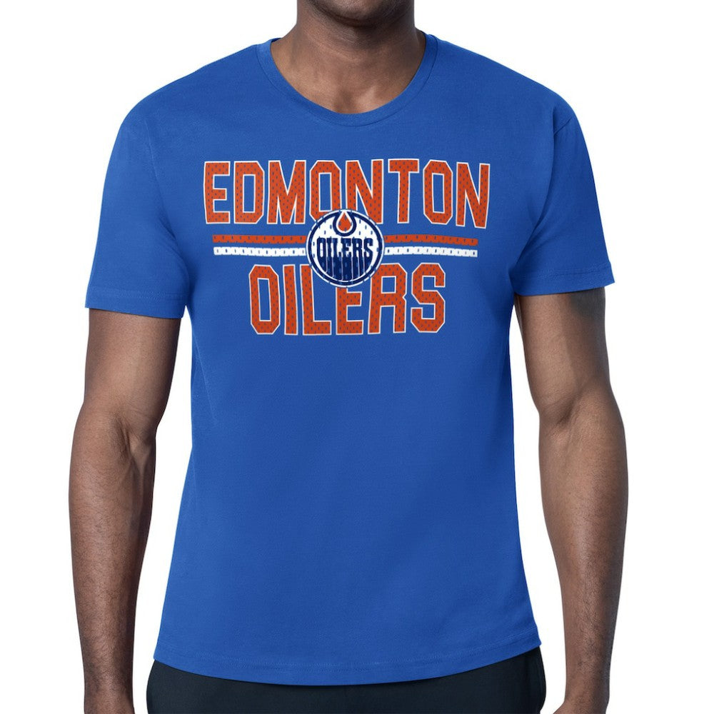 Edmonton Oilers Starter Mesh Look Team Name T-Shirt - Royal - NHL