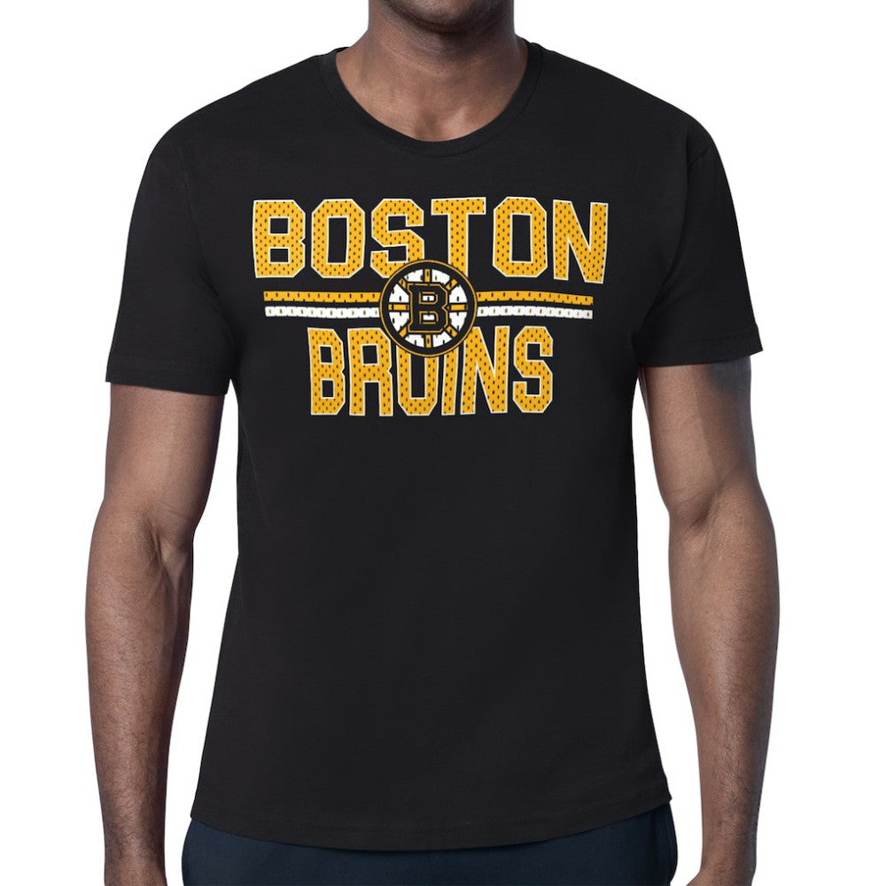 Boston Bruins Starter Mesh Look Team Name T-Shirt - Black - NHL
