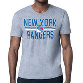 New York Rangers Starter Mesh Look Team Name T-Shirt - Heather Gray - NHL