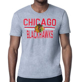 Chicago Blackhawks Starter Mesh Look Team Name T-Shirt - Heather Gray - NHL