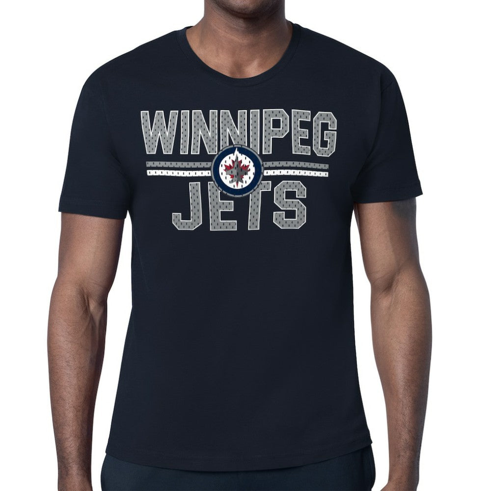 Winnipeg Jets Starter Mesh Look Team Name T-Shirt - Navy - NHL