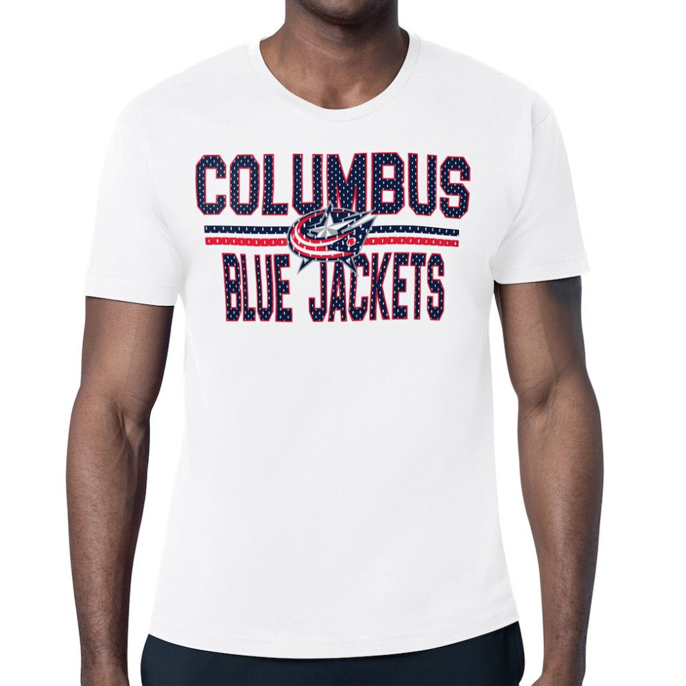 Columbus Blue Jackets Starter Mesh Look Team Name T-Shirt - White - NHL