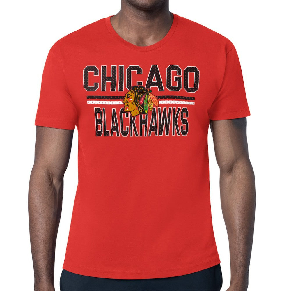 Chicago Blackhawks Starter Mesh Look Team Name T-Shirt - Red - NHL