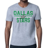Dallas Stars Starter Mesh Look Team Name T-Shirt - Heather Gray - NHL