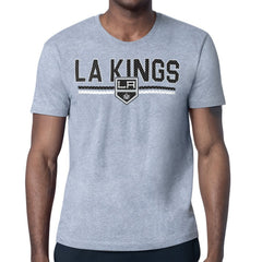 Los Angeles Kings Starter Mesh Look Team Name T-Shirt - Heather Gray - NHL