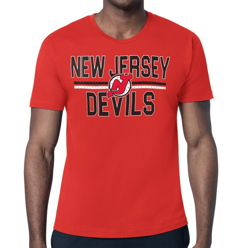 New Jersey Devils Starter Mesh Look Team Name T-Shirt - Red - NHL