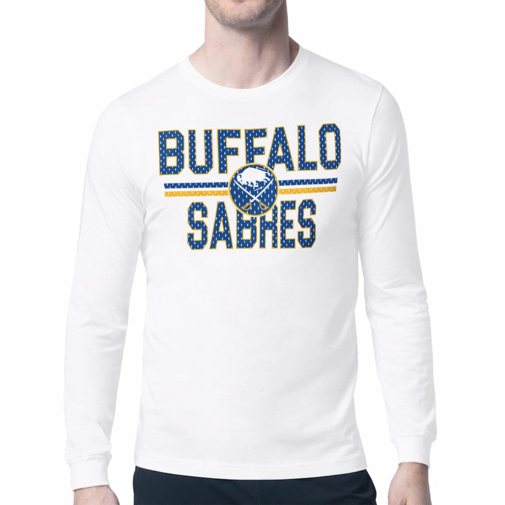 Buffalo Sabres Starter Mesh Look Team Name Long Sleeve T-Shirt - White - NHL