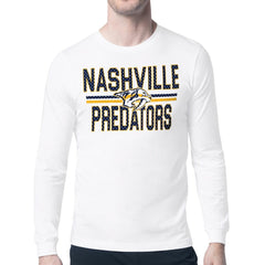 Nashville Predators Starter Mesh Look Team Name Long Sleeve T-Shirt - White - NHL