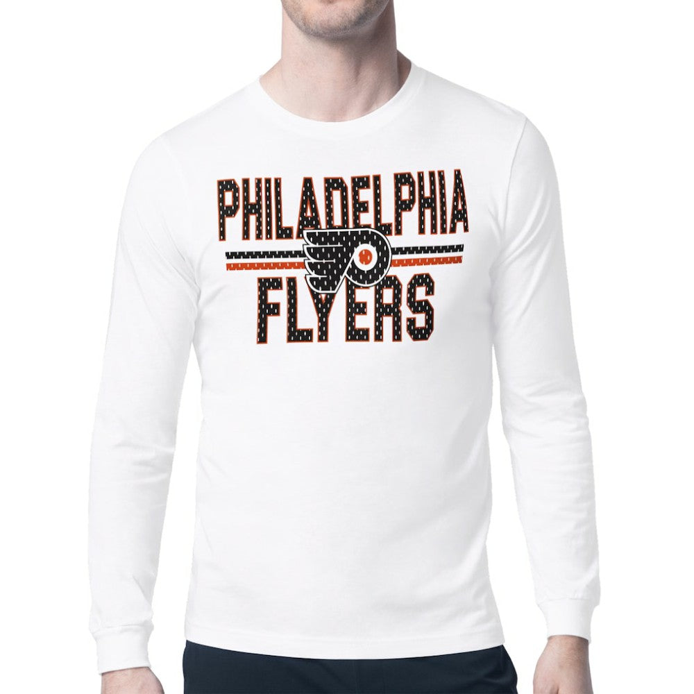 Philadelphia Flyers Starter Mesh Look Team Name Long Sleeve T-Shirt - White - NHL