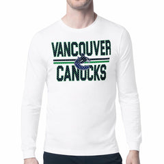 Vancouver Canucks Starter Mesh Look Team Name Long Sleeve T-Shirt - White - NHL