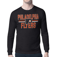 Philadelphia Flyers Starter Mesh Look Team Name Long Sleeve T-Shirt - Black - NHL