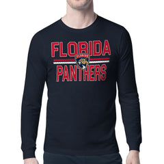 Florida Panthers Starter Mesh Look Team Name Long Sleeve T-Shirt - Navy - NHL