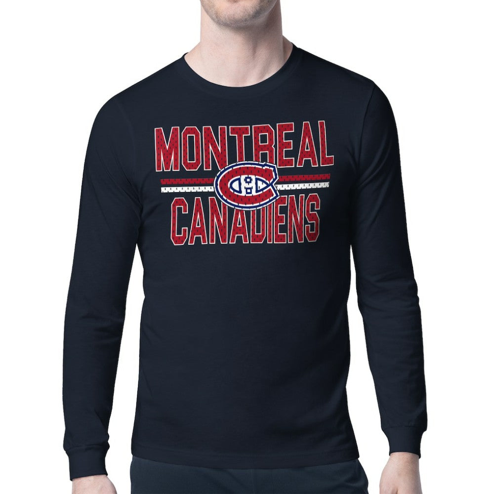 Montreal Canadiens Starter Mesh Look Team Name Long Sleeve T-Shirt - Navy - NHL