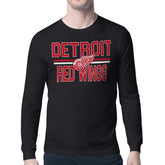 Detroit Red Wings Starter Mesh Look Team Name Long Sleeve T-Shirt - Black - NHL