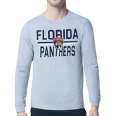 Florida Panthers Starter Mesh Look Team Name Logo Long Sleeve T-Shirt - Heather Gray - NHL