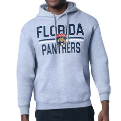 Florida Panthers Starter Mesh Look Team Name Logo Tri-Blend Pullover Hoodie - Heather Gray - NHL