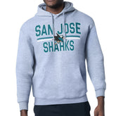 San Jose Sharks Starter Mesh Look Team Name Logo Tri-Blend Pullover Hoodie - Heather Gray - NHL