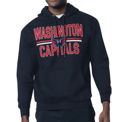 Washington Capitals Starter Mesh Look Team Name Logo Tri-Blend Pullover Hoodie - Navy - NHL