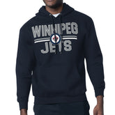 Winnipeg Jets Starter Mesh Look Team Name Logo Tri-Blend Pullover Hoodie - Navy - NHL