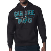 San Jose Sharks Starter Mesh Look Team Name Logo Tri-Blend Pullover Hoodie - Black - NHL