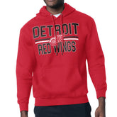 Detroit Red Wings Starter Mesh Look Team Name Logo Tri-Blend Pullover Hoodie - Red - NHL