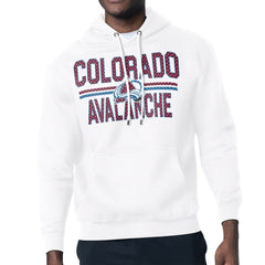 Colorado Avalanche Starter Mesh Look Team Name Logo Tri-Blend Pullover Hoodie - White - NHL