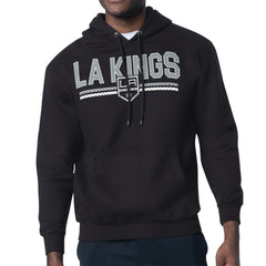 Los Angeles Kings Starter Mesh Look Team Name Logo Tri-Blend Pullover Hoodie - Black - NHL