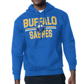 Buffalo Sabres Starter Mesh Look Team Name Logo Tri-Blend Pullover Hoodie - Royal - NHL