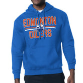Edmonton Oilers Starter Mesh Look Team Name Logo Tri-Blend Pullover Hoodie - Royal - NHL