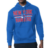 New York Rangers Starter Mesh Look Team Name Logo Tri-Blend Pullover Hoodie - Blue - NHL