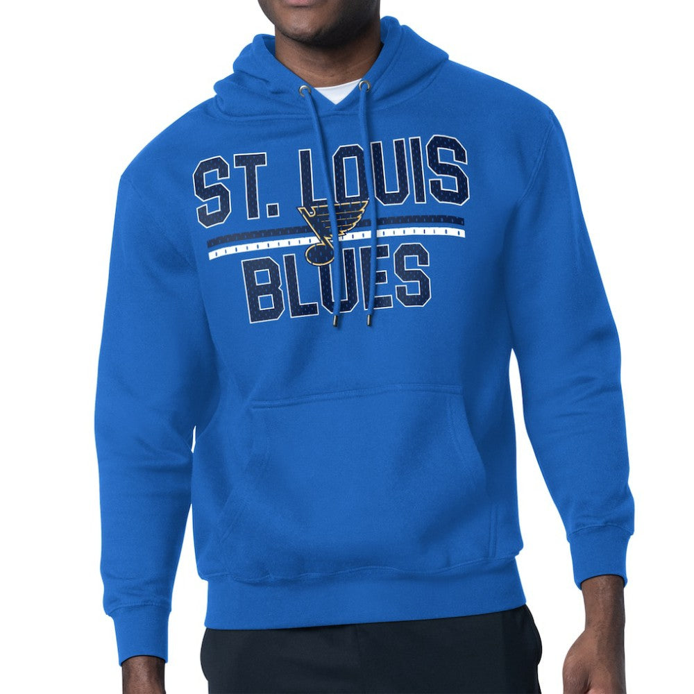 St. Louis Blues Starter Mesh Look Team Name Logo Tri-Blend Pullover Hoodie - Blue - NHL