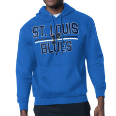 St. Louis Blues Starter Mesh Look Team Name Logo Tri-Blend Pullover Hoodie - Blue - NHL