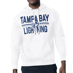 Tampa Bay Lightning Starter Mesh Look Team Name Logo Tri-Blend Pullover Hoodie - White - NHL