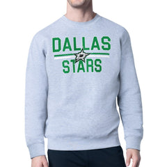 Dallas Stars Starter Mesh Look Team Name Logo Pullover Sweatshirt - Heather Gray - NHL