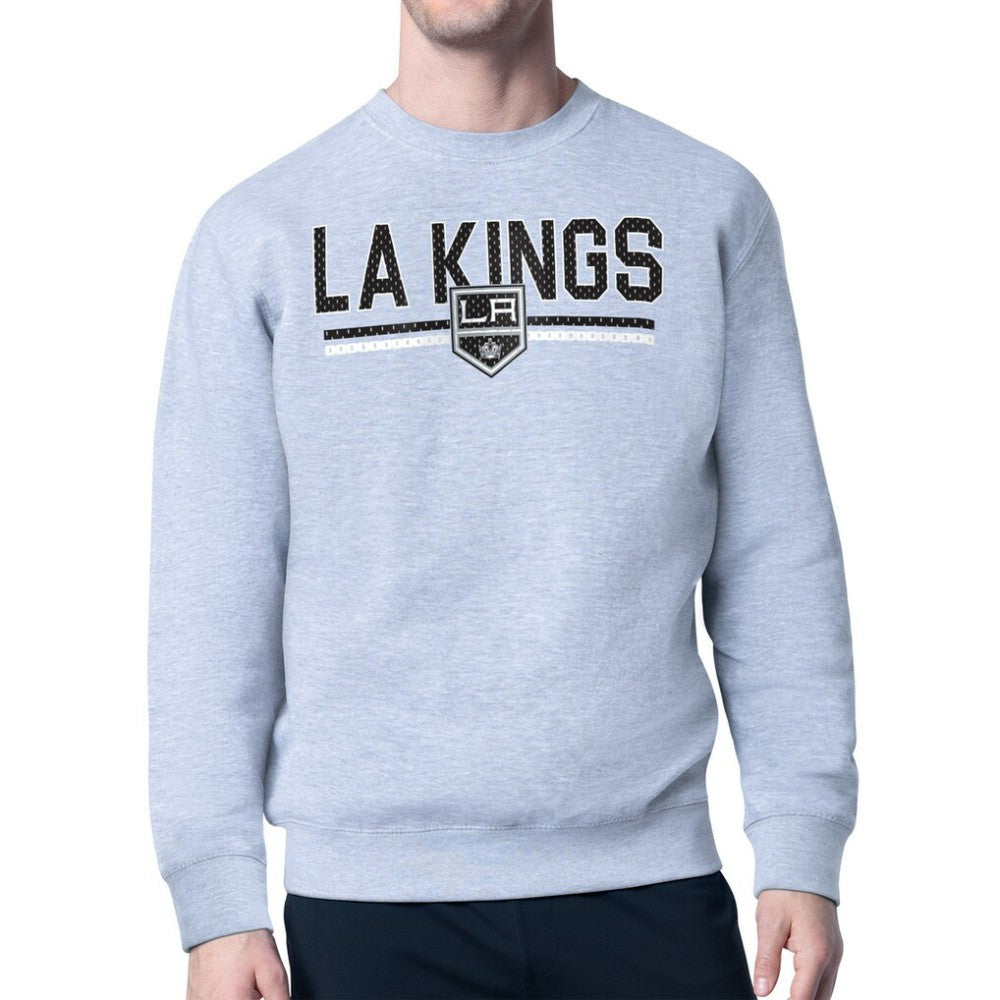Los Angeles Kings Starter Mesh Look Team Name Logo Pullover Sweatshirt - Heather Gray - NHL