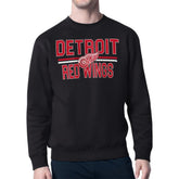 Detroit Red Wings Starter Mesh Look Team Name Logo Pullover Sweatshirt - Black - NHL