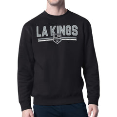 Los Angeles Kings Starter Mesh Look Team Name Logo Pullover Sweatshirt - Black - NHL