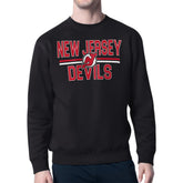 New Jersey Devils Starter Mesh Look Team Name Logo Pullover Sweatshirt - Black - NHL