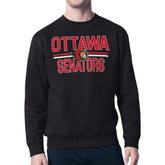 Ottawa Senators Starter Mesh Look Team Name Logo Pullover Sweatshirt - Black - NHL