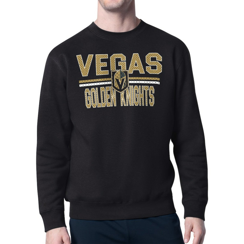 Vegas Golden Knights Starter Mesh Look Team Name Logo Pullover Sweatshirt - Black - NHL