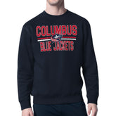 Columbus Blue Jackets Starter Mesh Look Team Name Logo Pullover Sweatshirt - Navy - NHL