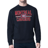 Montreal Canadiens Starter Mesh Look Team Name Logo Pullover Sweatshirt - Navy - NHL