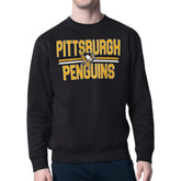 Pittsburgh Penguins Starter Mesh Look Team Name Logo Pullover Sweatshirt - Black - NHL