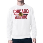 Chicago Blackhawks Starter Mesh Look Team Name Logo Pullover Sweatshirt - White - NHL